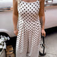 Biscotti Dotted Wide Leg Jumpsuit / Cream-Brown