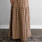 Toasted Pecan Plaid Maxi Skirt / Caramel