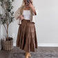 Maple Grid Print Midi Skirt (Short Friendly)