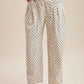 Neutral Dot Linen Barrel Pant (Restocking Early April)