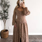 Maple Chai Floral Maxi Dress