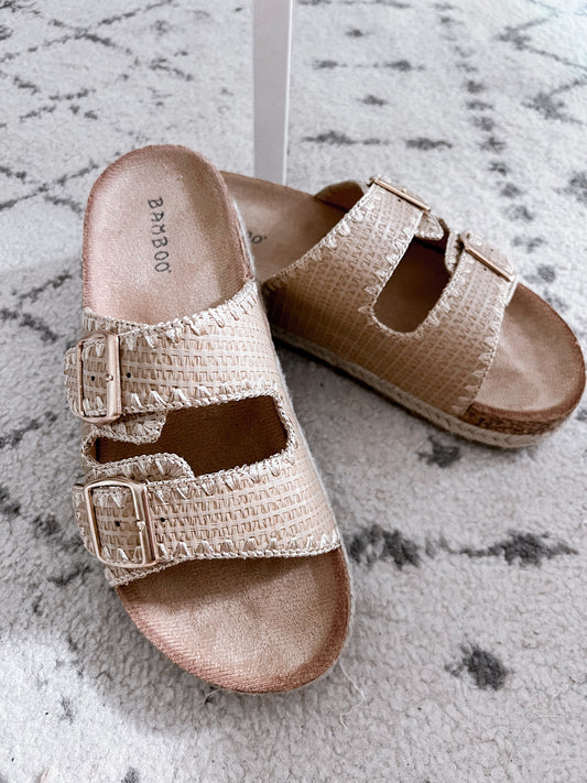 Raffia Buckled Sandal Final Sale