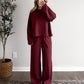Maroon Mood Stripe Lounge Set