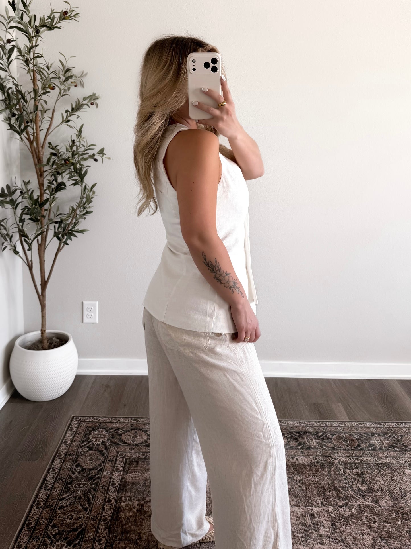 Sunroom Linen Asymmetrical Vest