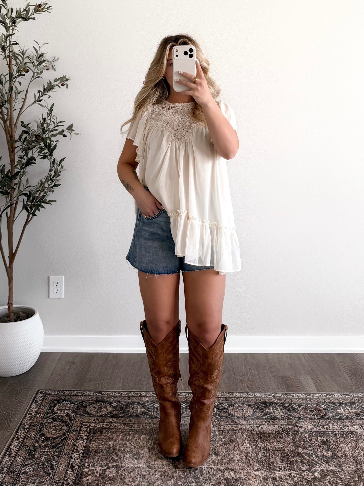 Lambert Babydoll Lace Top (Restocking 6.20)