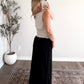 Long Day Linen Wide Leg Pant / Black (Short Friendly)