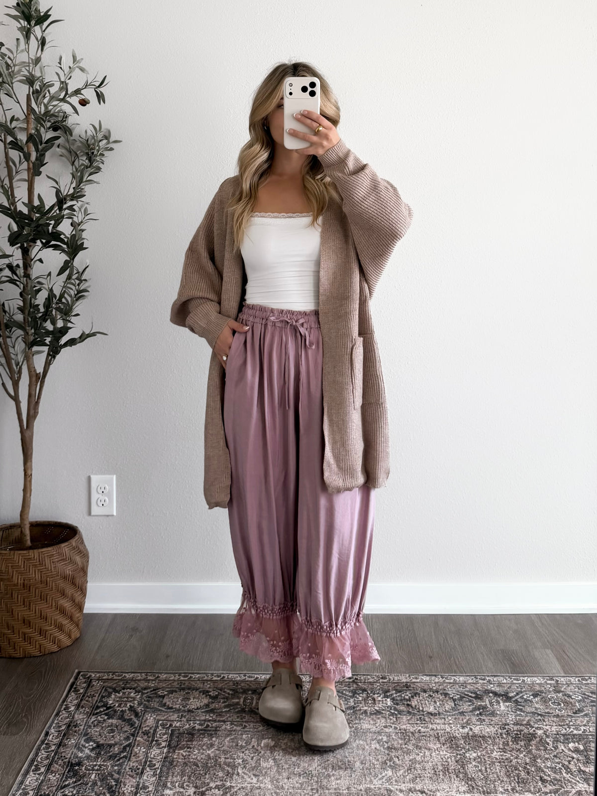 September Lace Bloomer Pant / Mauve