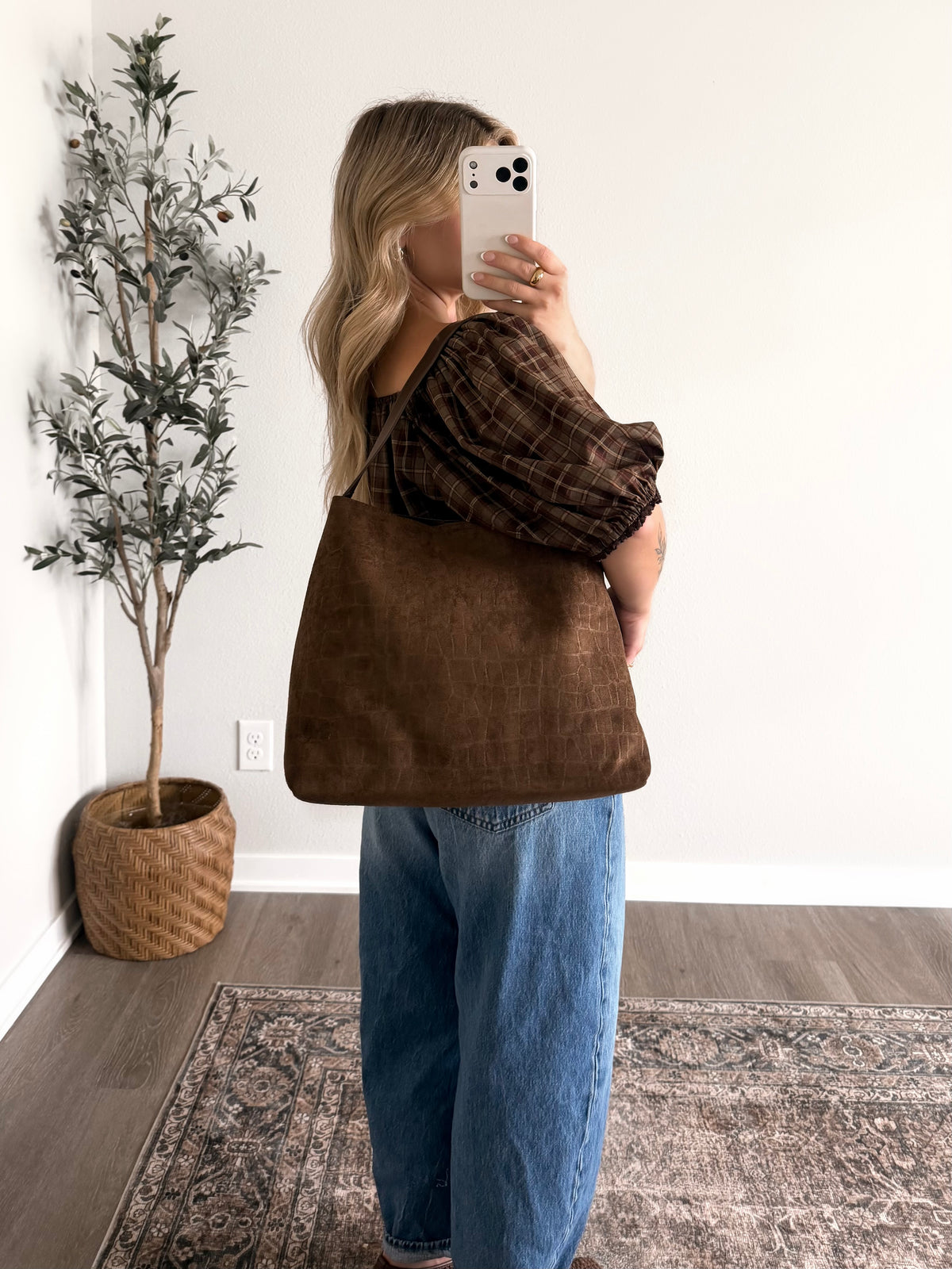 Remi Croc Tote Bag