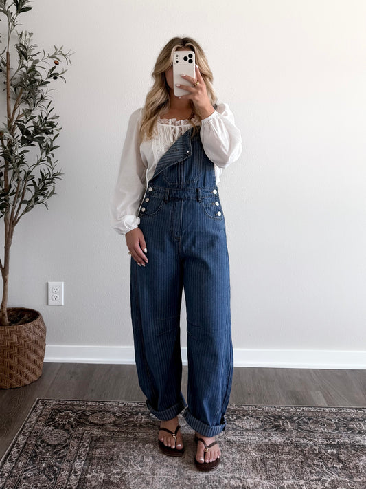 Homestead Denim Barrel Overalls