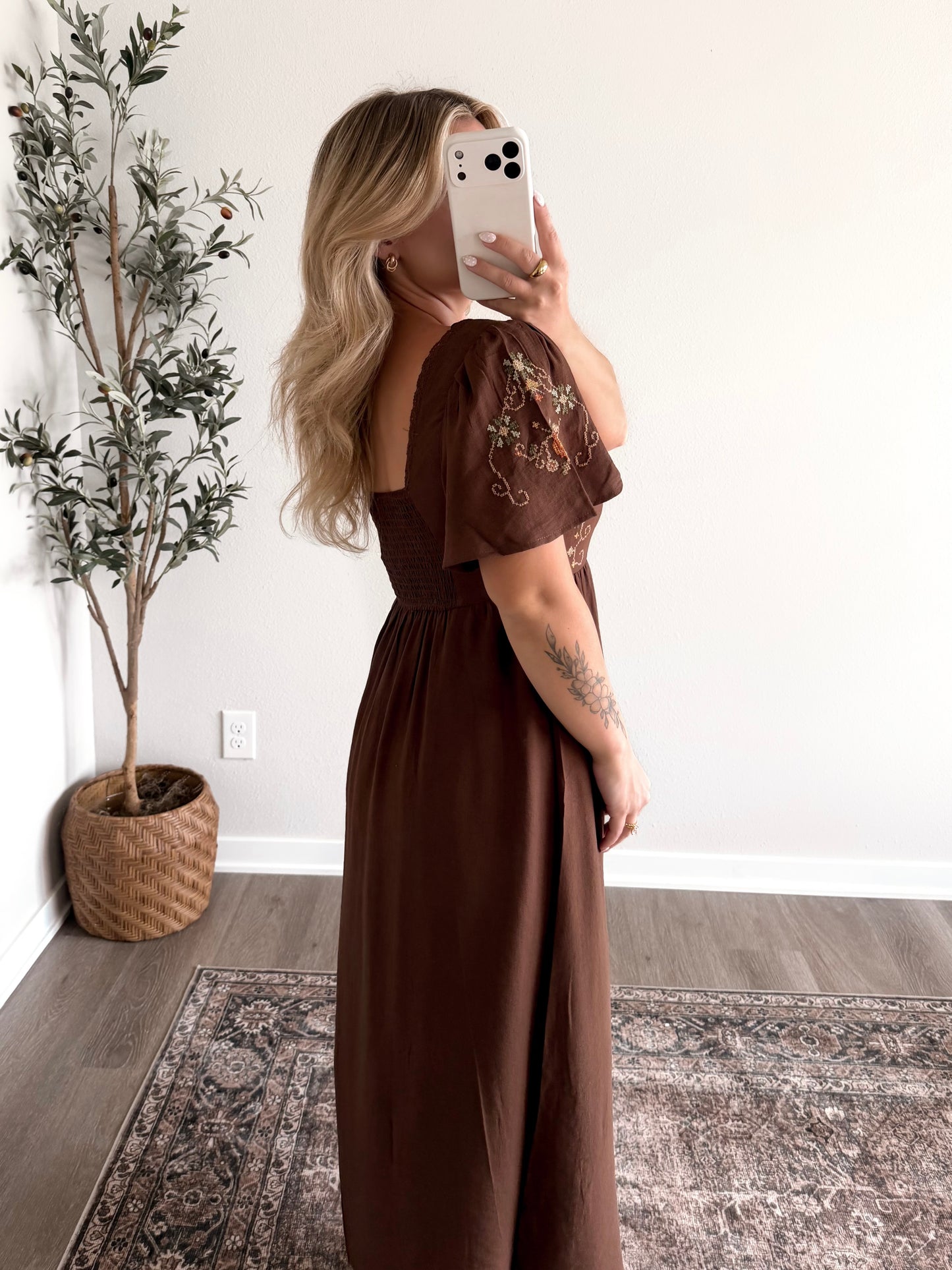 Woodland Embroidered Midi Dress