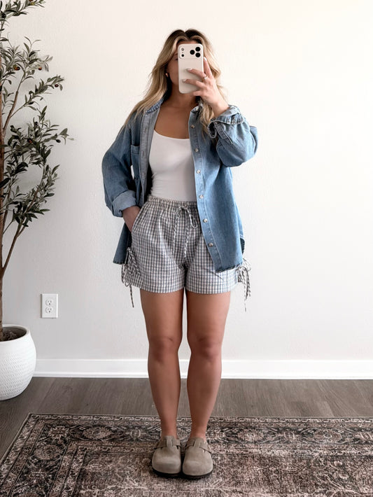 Blueberry Patch Gingham Short