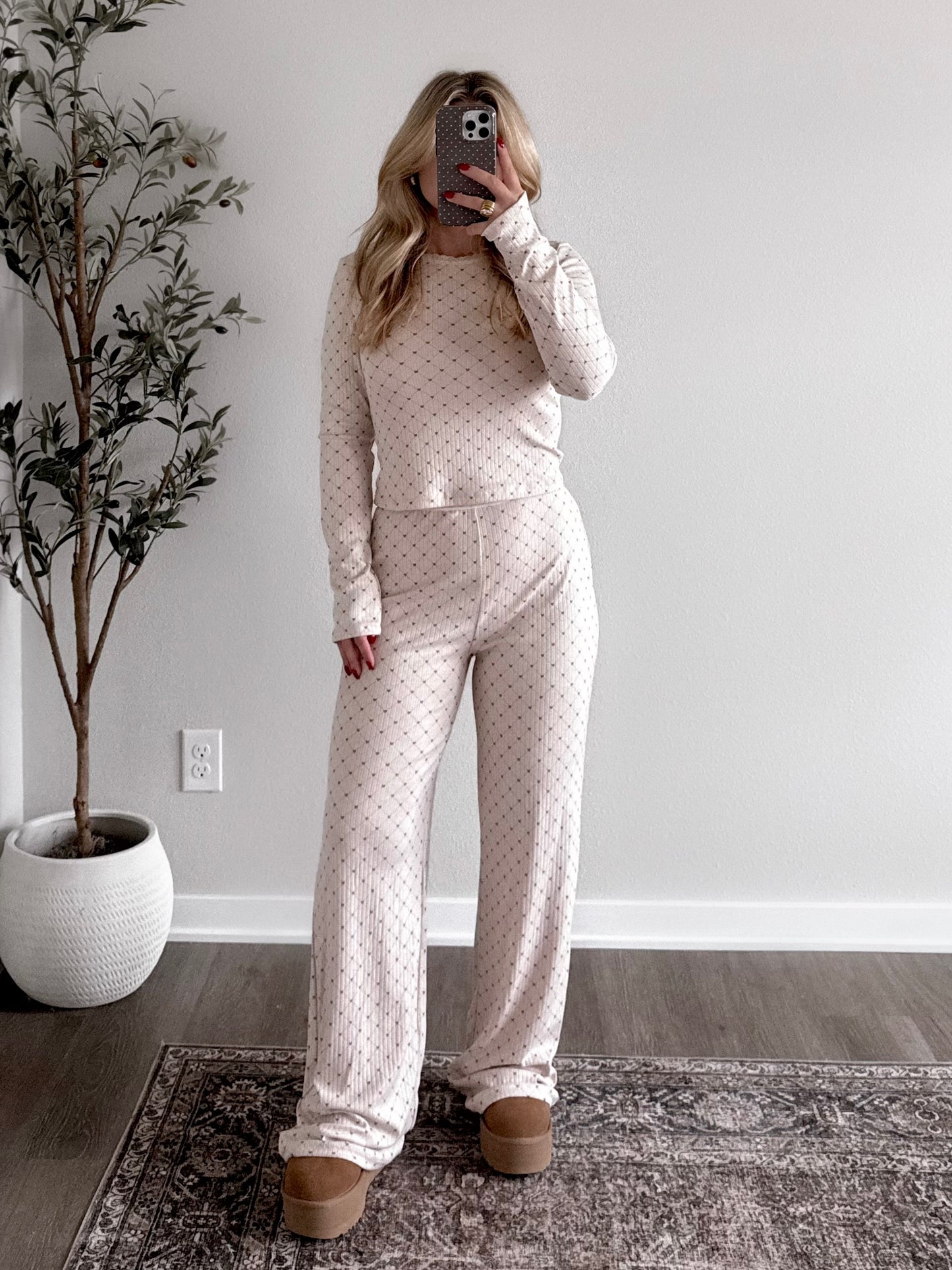 Cozy Crush Pointelle Lounge Set / Oat