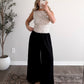 Long Day Linen Wide Leg Pant / Black (Short Friendly)