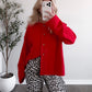Current Cozy Knit Button Cardigan / Poppy Red