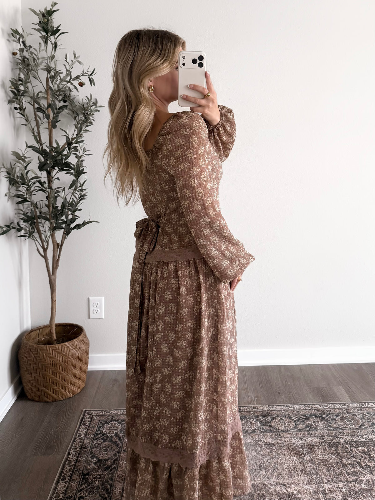 Maple Chai Floral Maxi Dress
