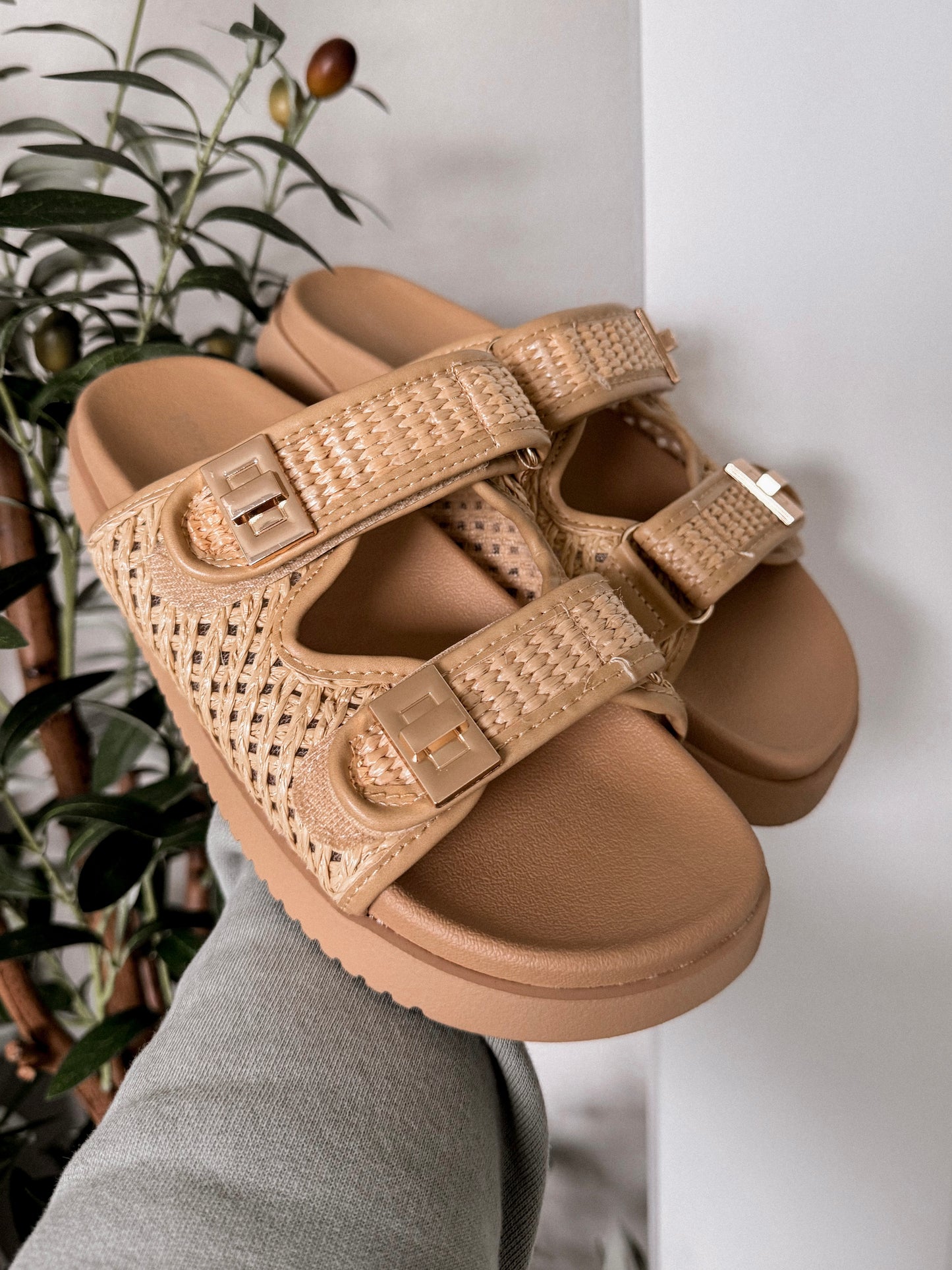 Emmie Raffia Strap Sandal