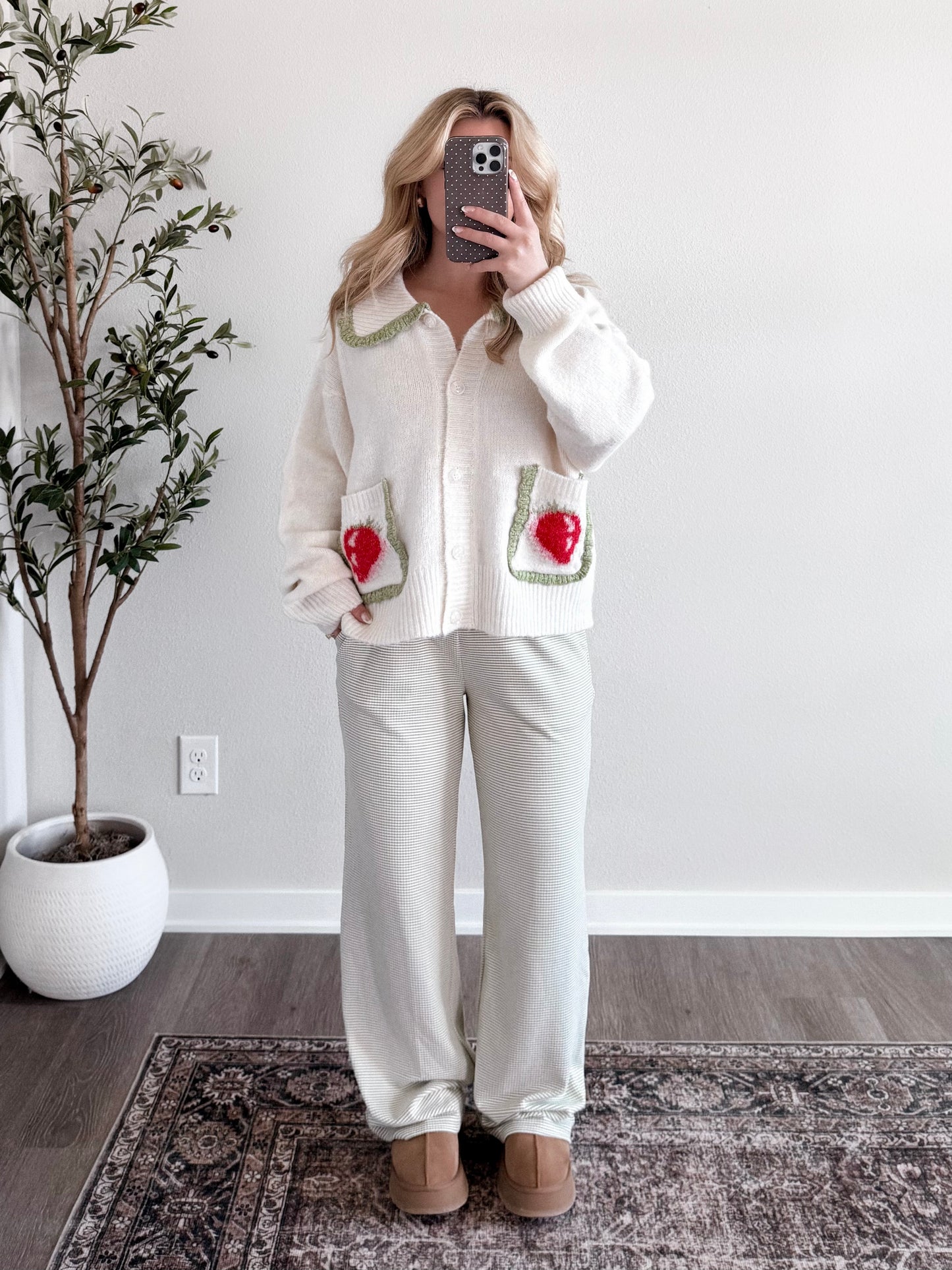 Strawberry Patch Collared Sweater