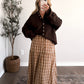 Piper Knit Button Cardigan / Brown