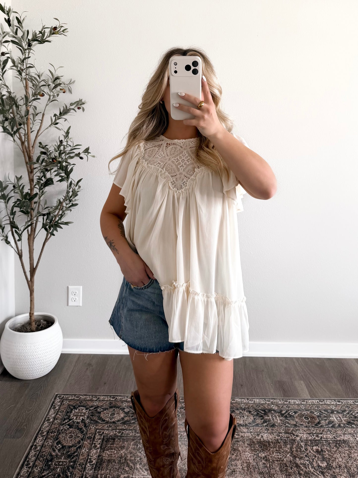 Lambert Babydoll Lace Top (Restocking 6.20)