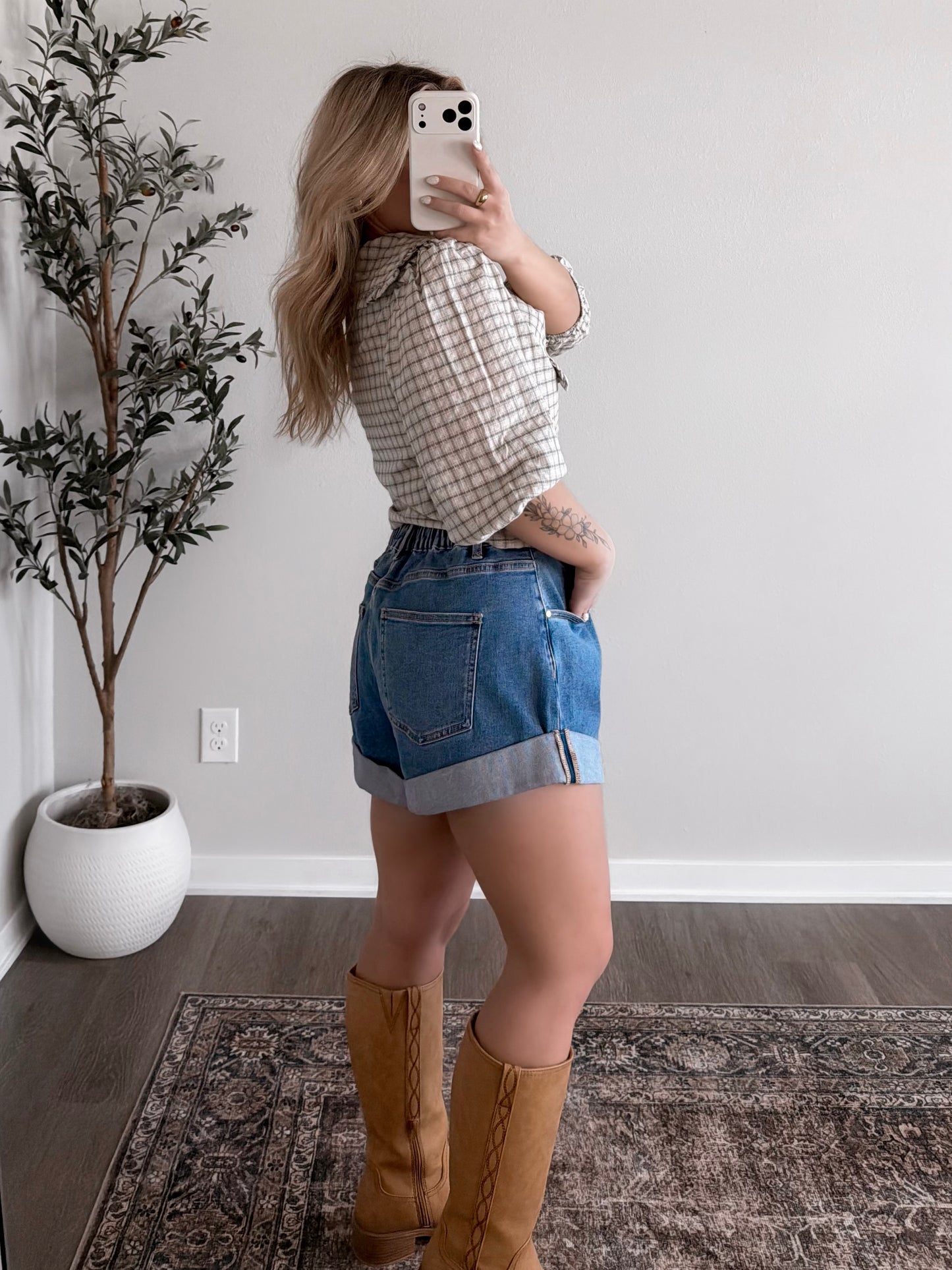 Davis High Waisted Denim Shorts