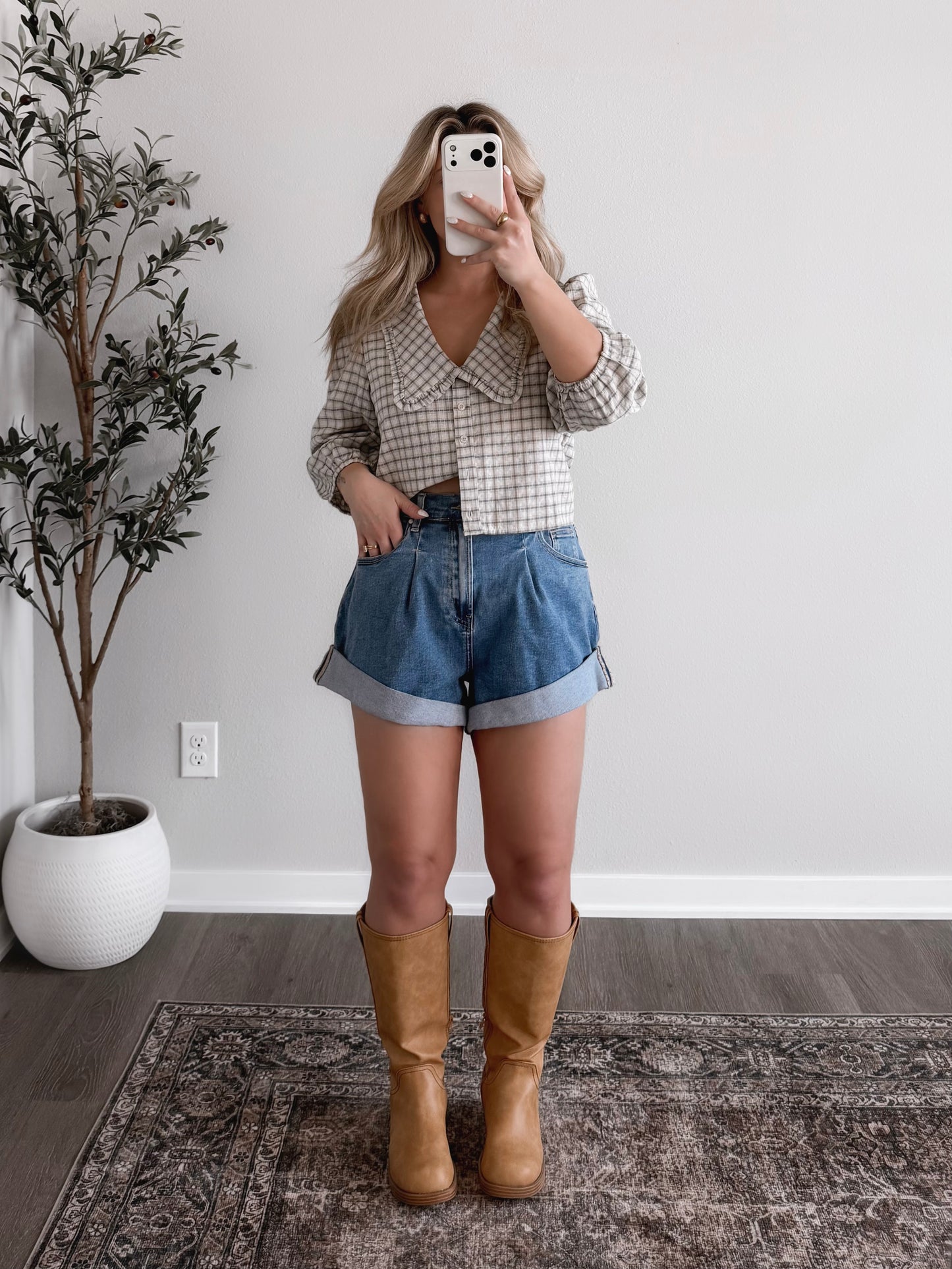 Davis High Waisted Denim Shorts