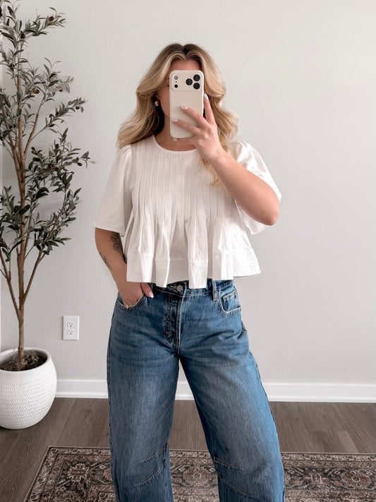 Frankie Pintuck White Top