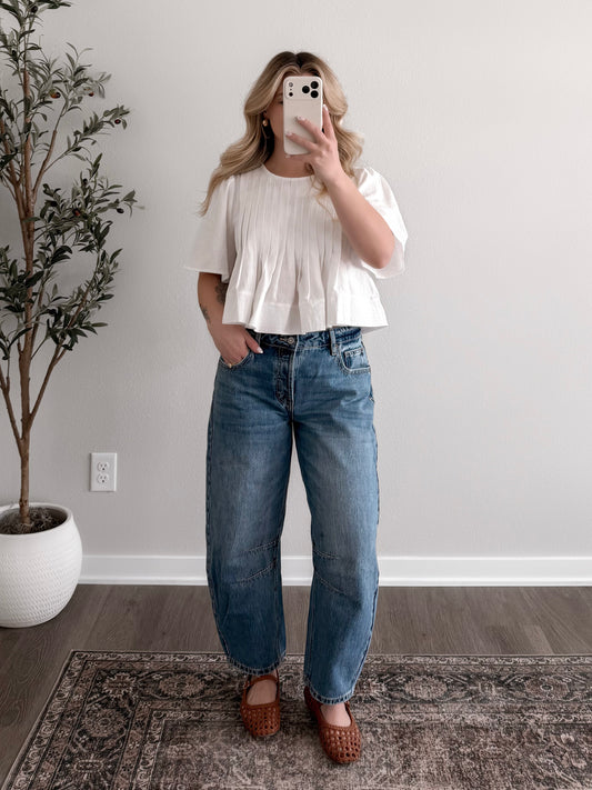 Frankie Pintuck White Top