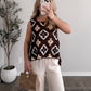 Luna Crochet Tassel Top / Brown (PREORDER est ship 3.16)
