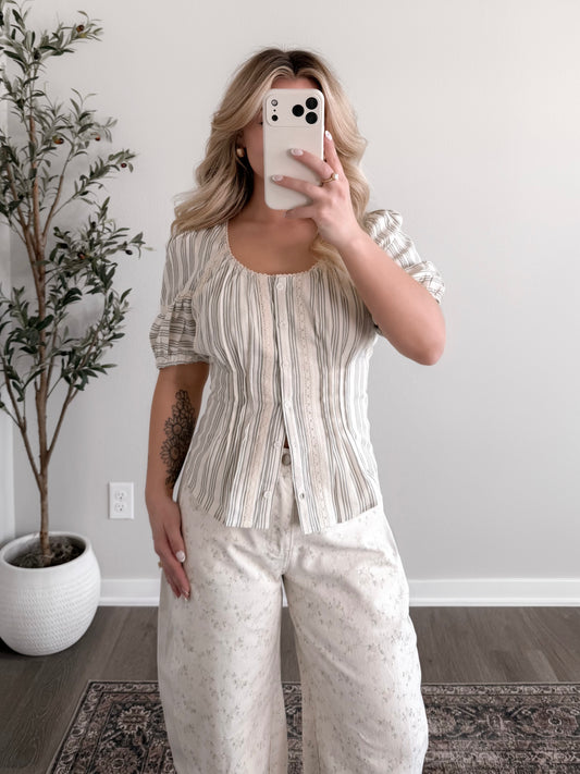 Fern Field Striped Top