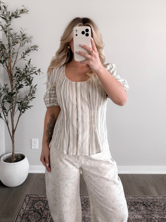 Fern Field Striped Top