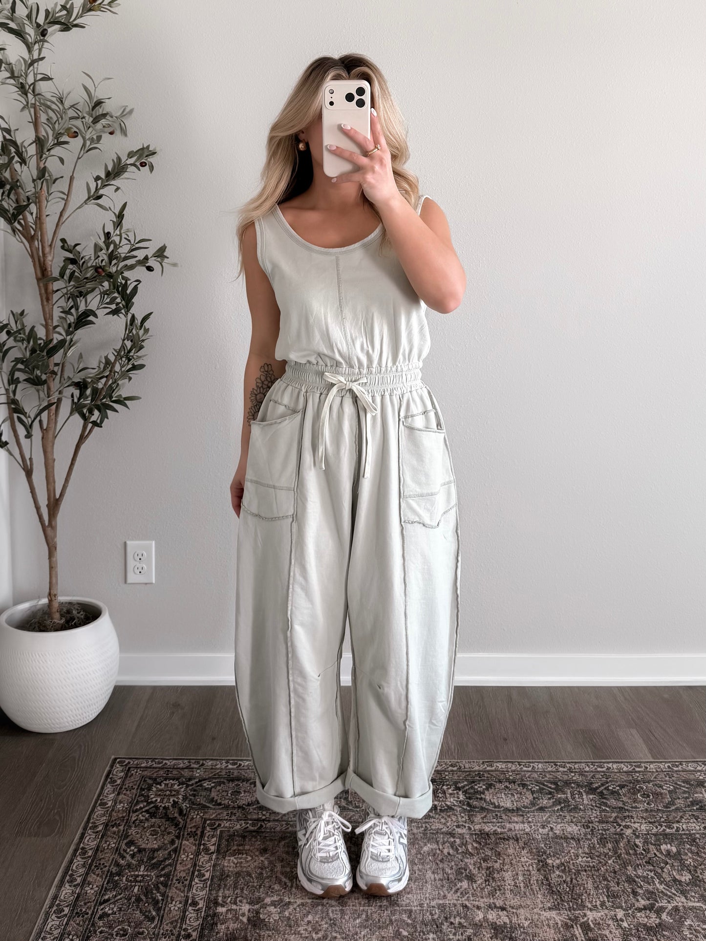 Weekend Barrel Jumpsuit / Sage