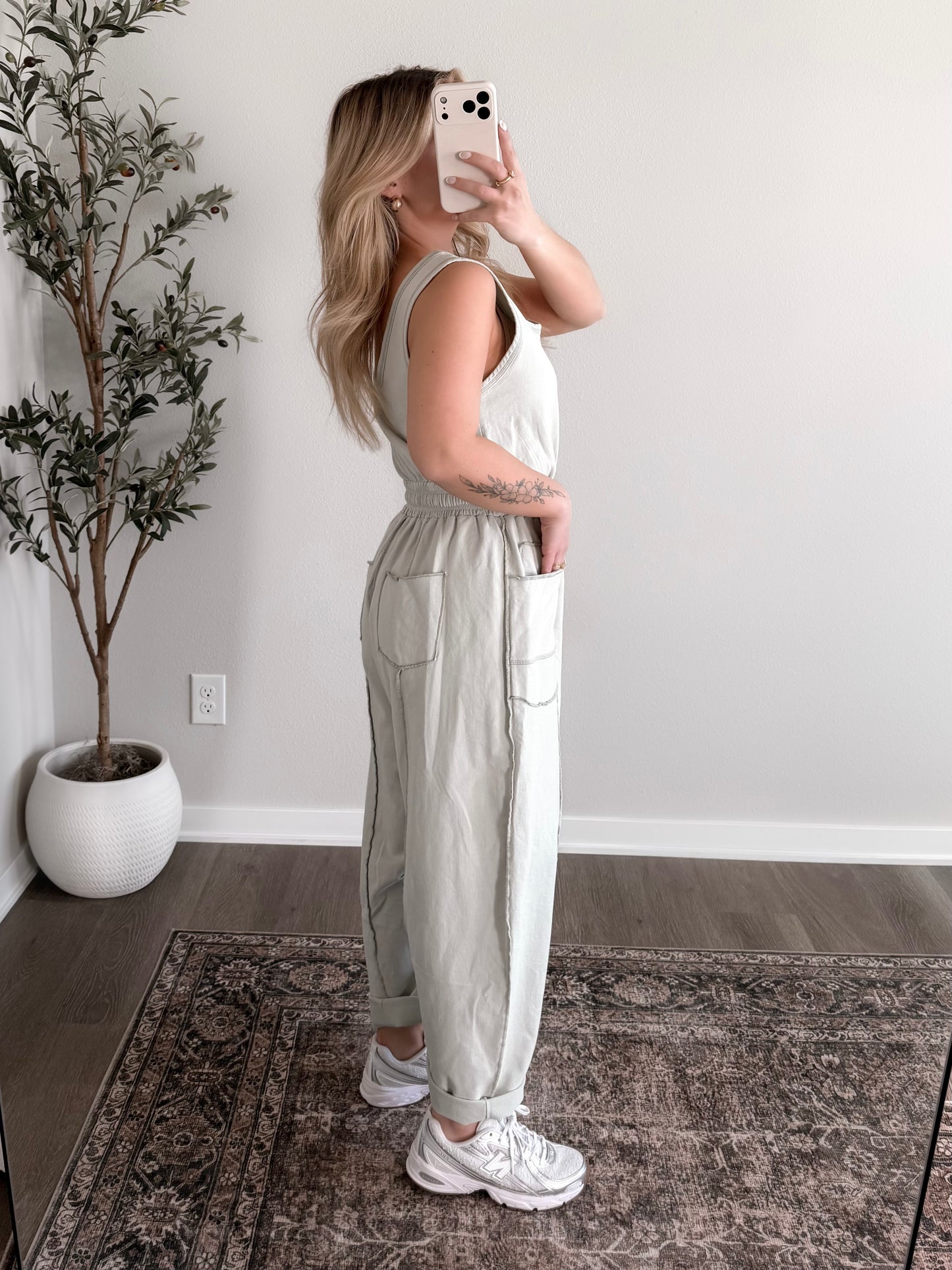 Weekend Barrel Jumpsuit / Sage