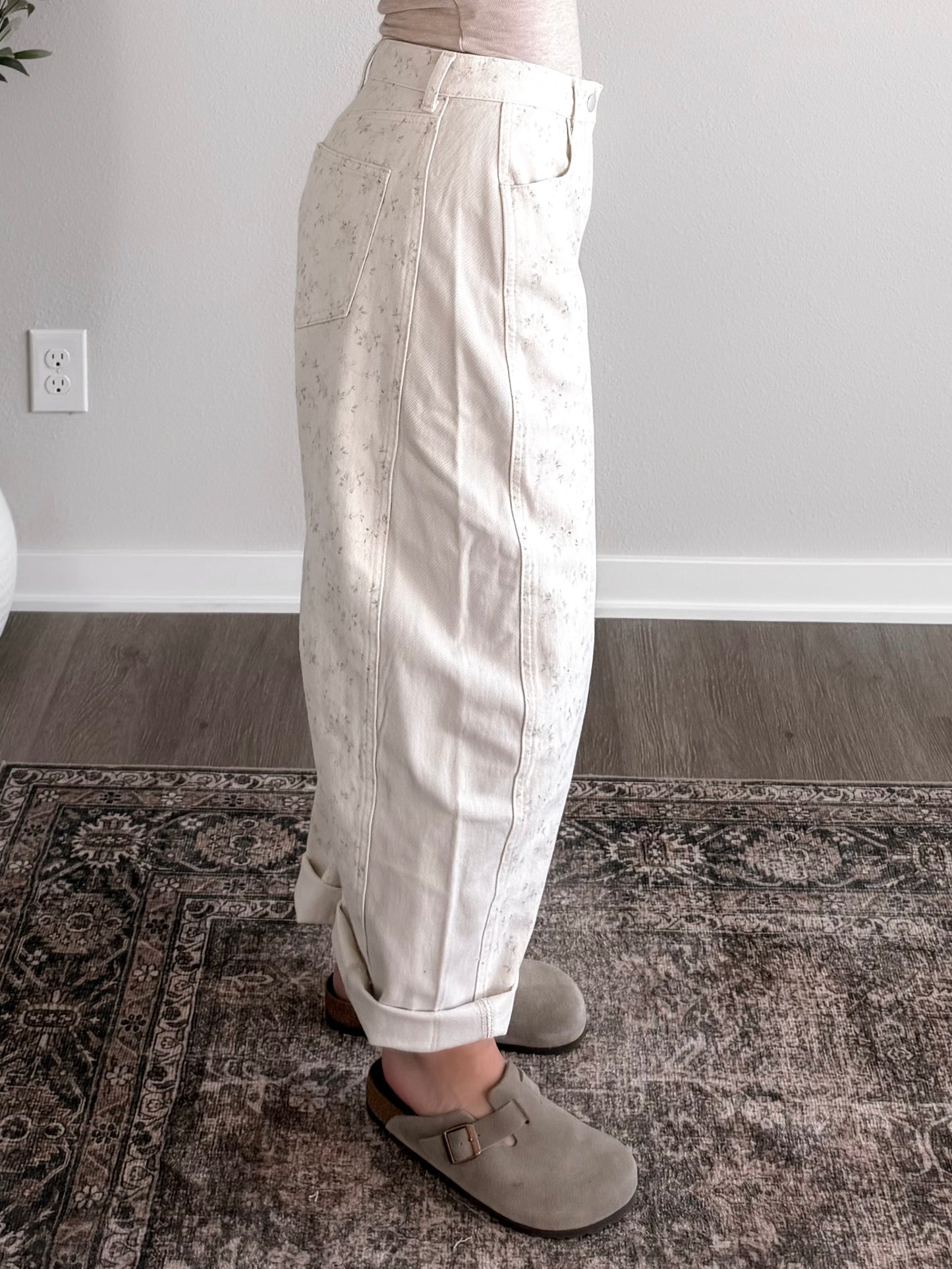 Sage Petal Crop Barrel Pants / Final Sale