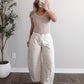 Sage Petal Crop Barrel Pants / Final Sale