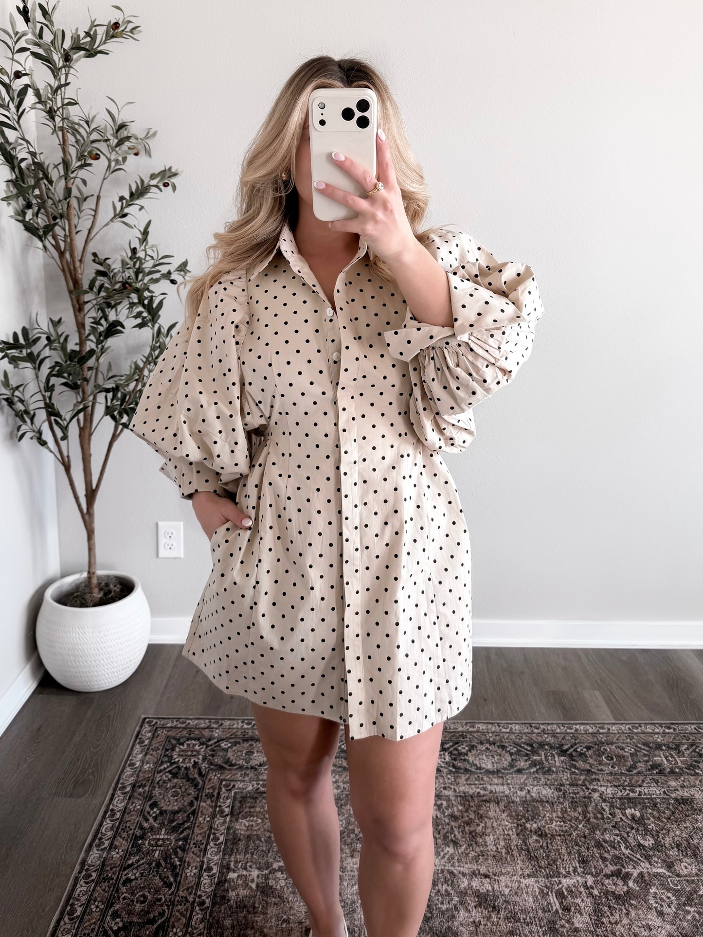 Caroline Dotted Tie Dress