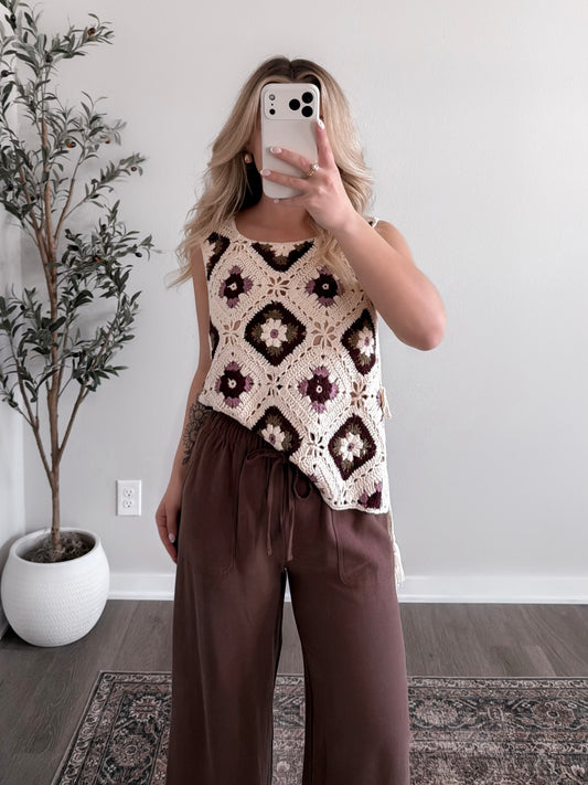 Luna Crochet Tassel Top / Cream (PREORDER est ship 3.16)