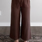 Lora Linen Crop Pant / Cocoa (Short Friendly)