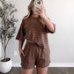 On The Daily Striped Set / Mocha