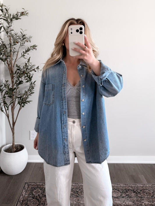 Market Day Denim Button Down
