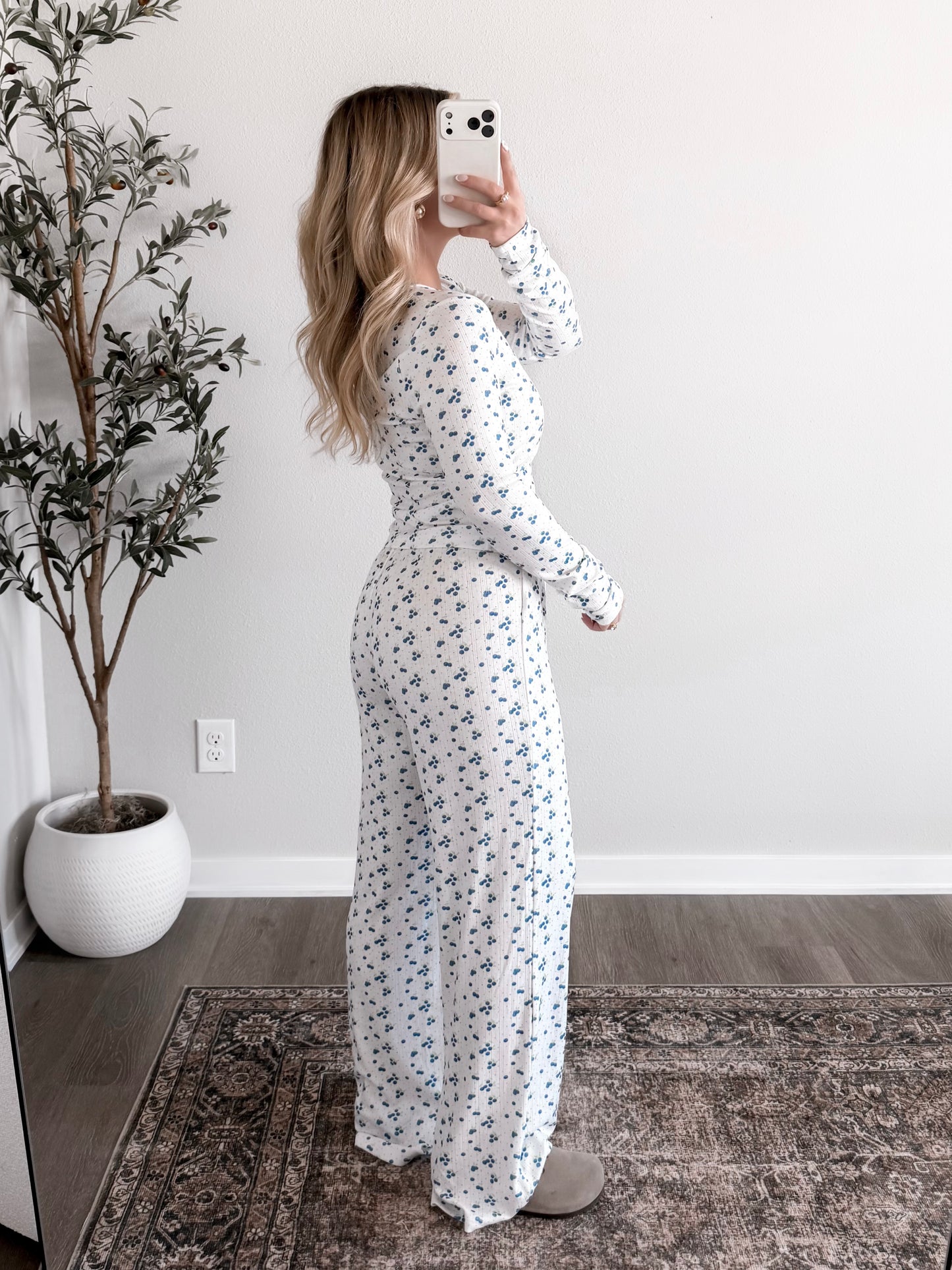 Berry Pointelle Lounge Set