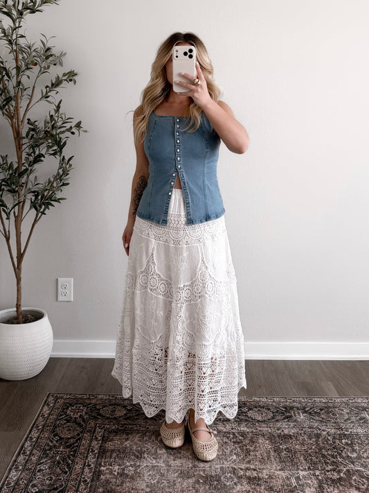 Soundtrack Crochet Midi Skirt (Restocking 4.06)