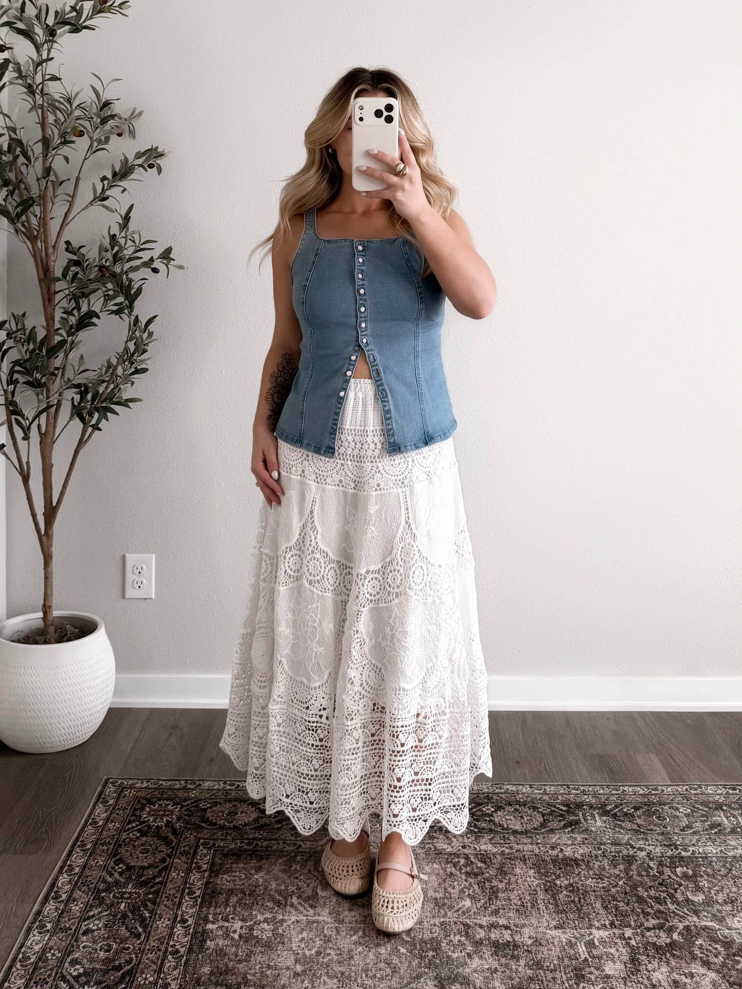 Soundtrack Crochet Midi Skirt