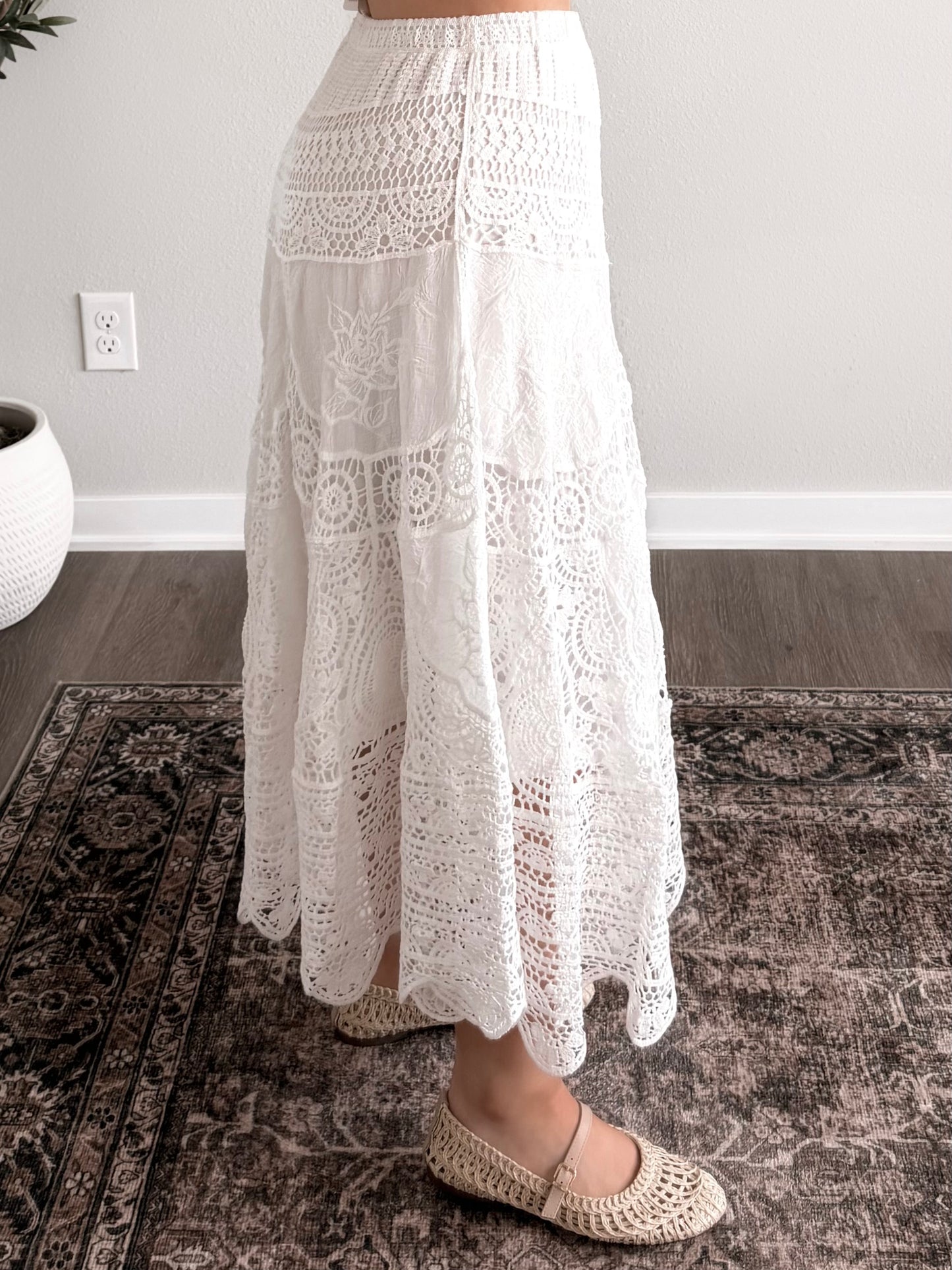 Soundtrack Crochet Midi Skirt