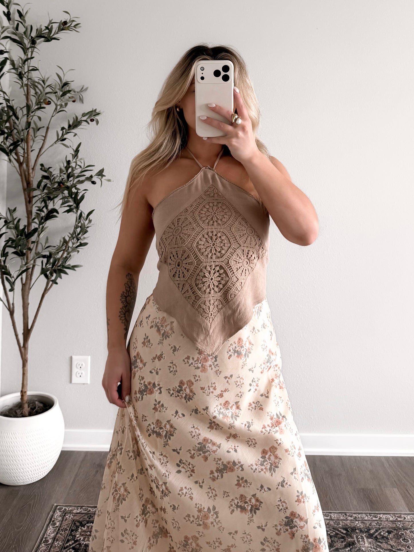 Medallion Crochet Halter Top