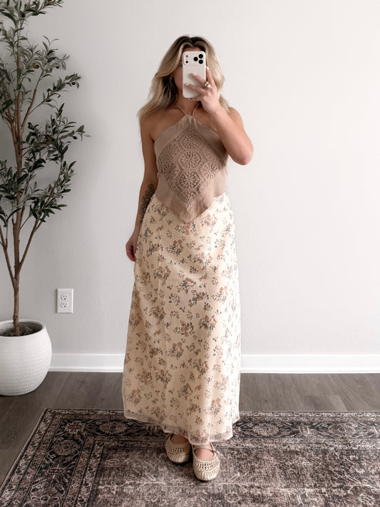 Buttered Bloom Midi Skirt