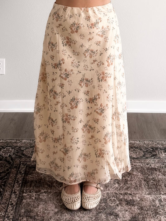 Buttered Bloom Midi Skirt