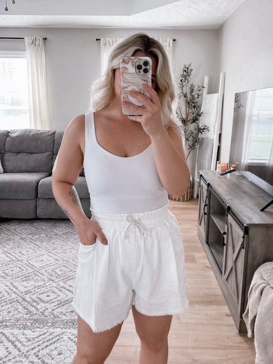 Summer Day White Denim Short