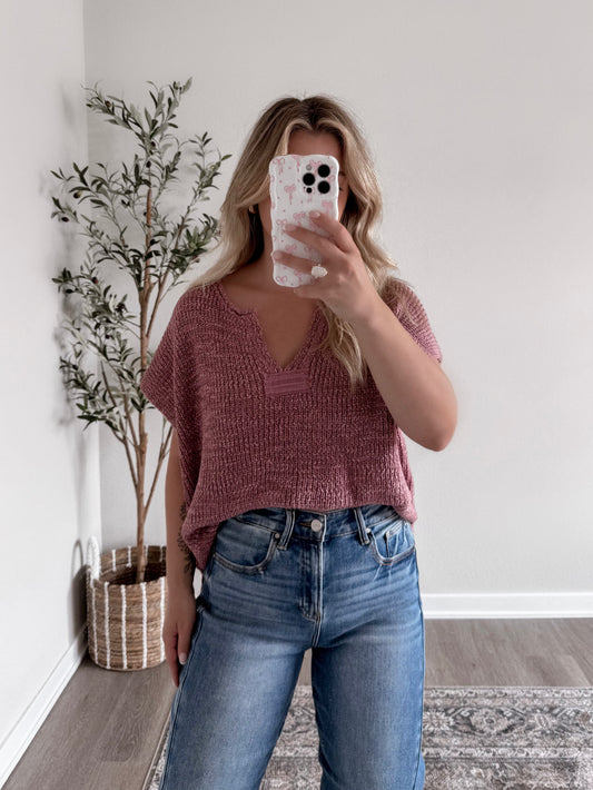 On Repeat Knit Sweater / Rose