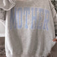 "Mother" Oversized Mockneck / Blue Stripe
