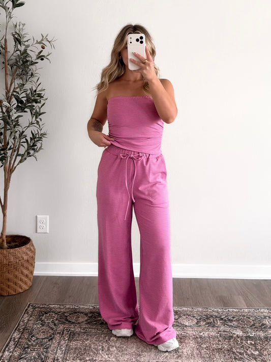 On Repeat Striped Set / Pink-Green